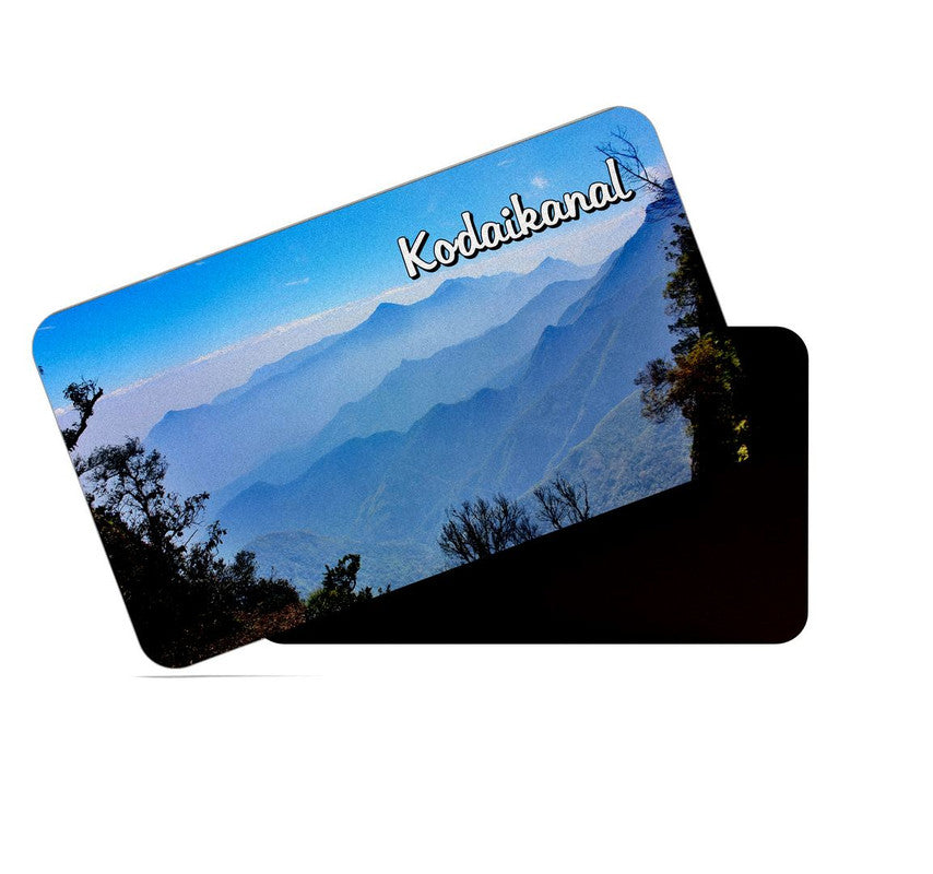 dhcrafts Rectangular Rubber Fridge Magnet / Magnetic Card Multicolor Tamil Nadu Kodaikanal Design Pack of 1 (8.6cm x 5.4cm)